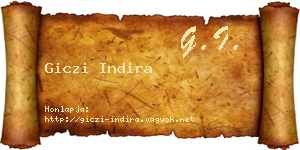 Giczi Indira névjegykártya
